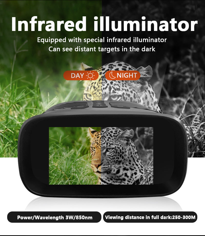 NNEDSZ Green Digital Night Vision Binoculars - 3.0'' IPS Screen, 10X Optical Zoom, 2.5K Video Recording, Infrared for 300m Range-3