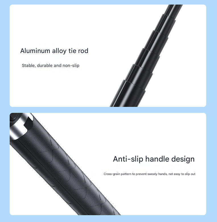 NNEDSZ Double Light 3-in-1 Bluetooth Selfie Stick with Tripod and Remote Control - Adjustable for Smartphones-2