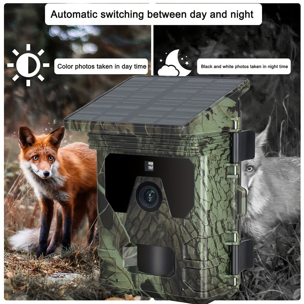 NNETM Solar-Powered 4K Wildlife Trail Cam Hunting Camera-4