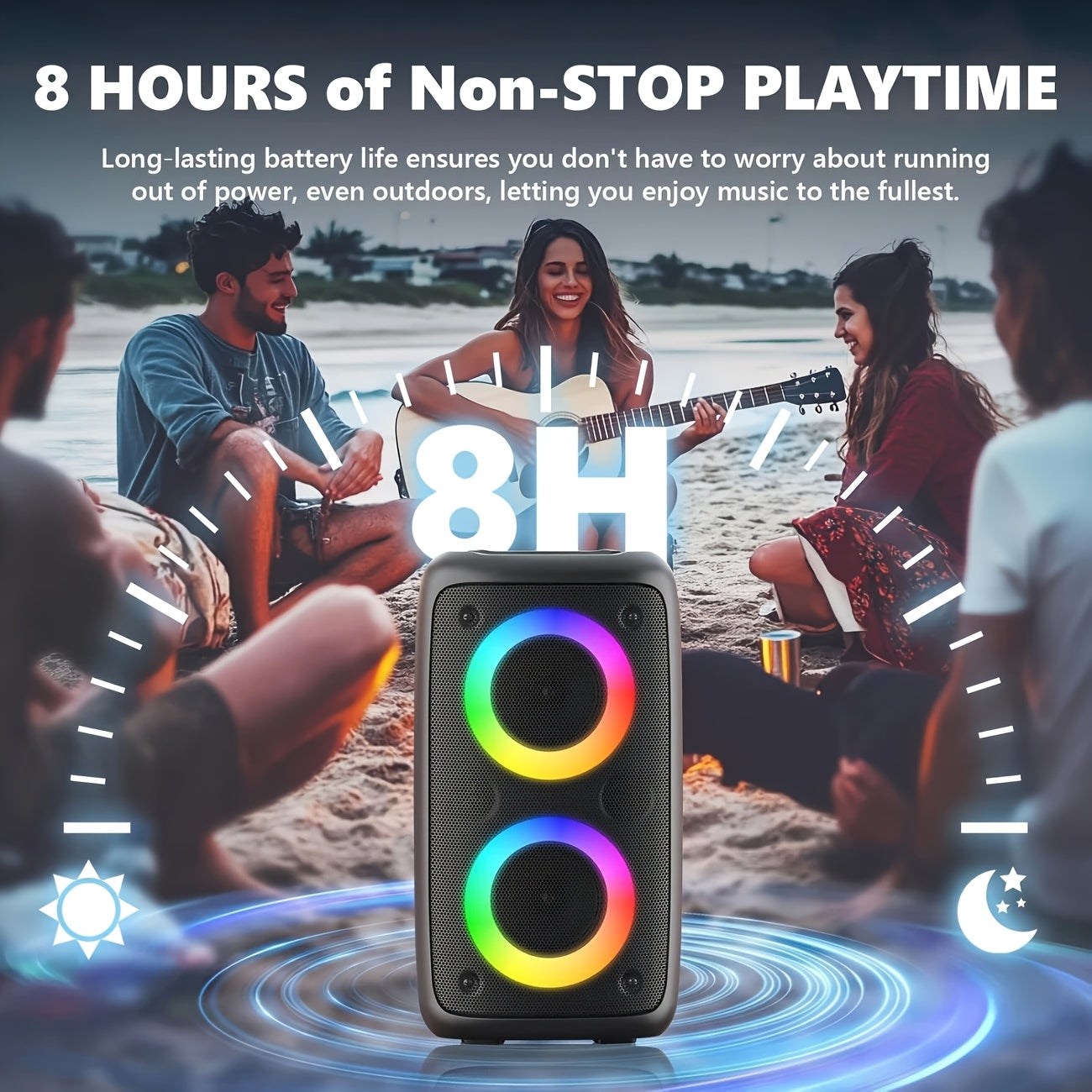 NNETM Wireless Party Speaker with Mic & Disco Lights-2