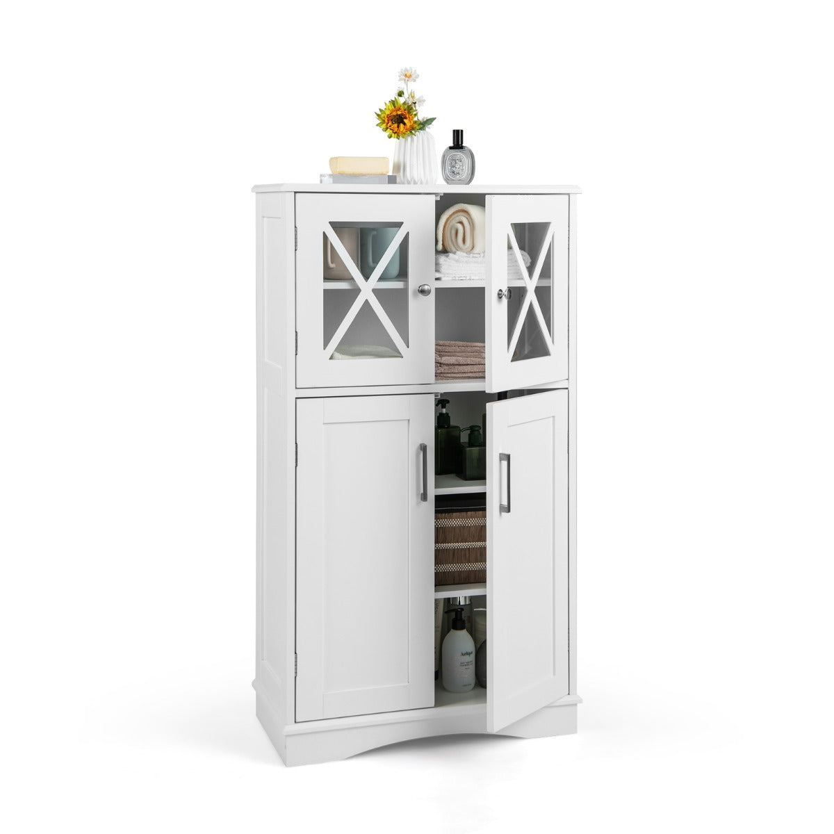 NNECW Bathroom Storage Cabinet with Adjustable Shelves for Bathroom-1