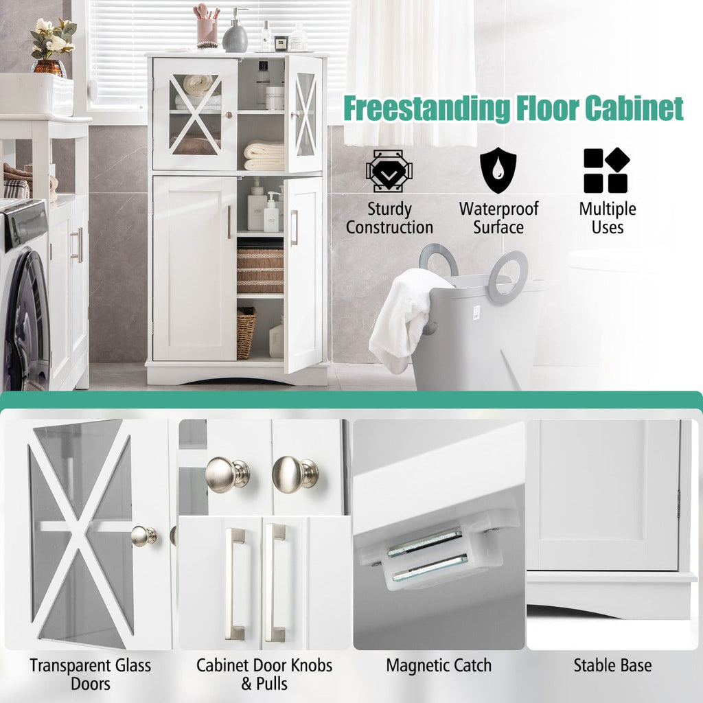 NNECW Bathroom Storage Cabinet with Adjustable Shelves for Bathroom-2