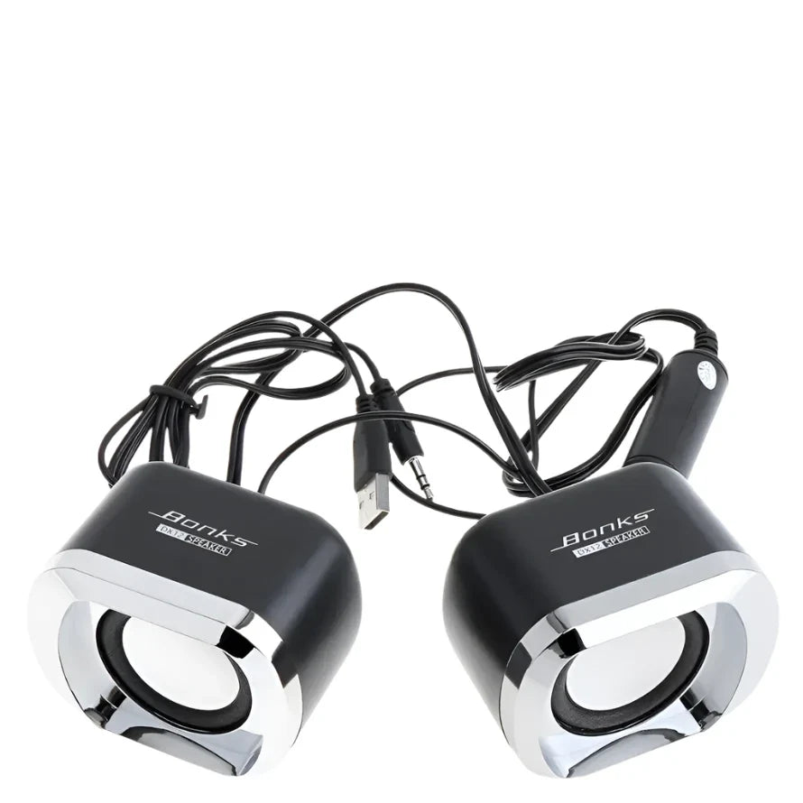 NNEOBA Portable Bass Computer Speakers with Subwoofer (Black)-0