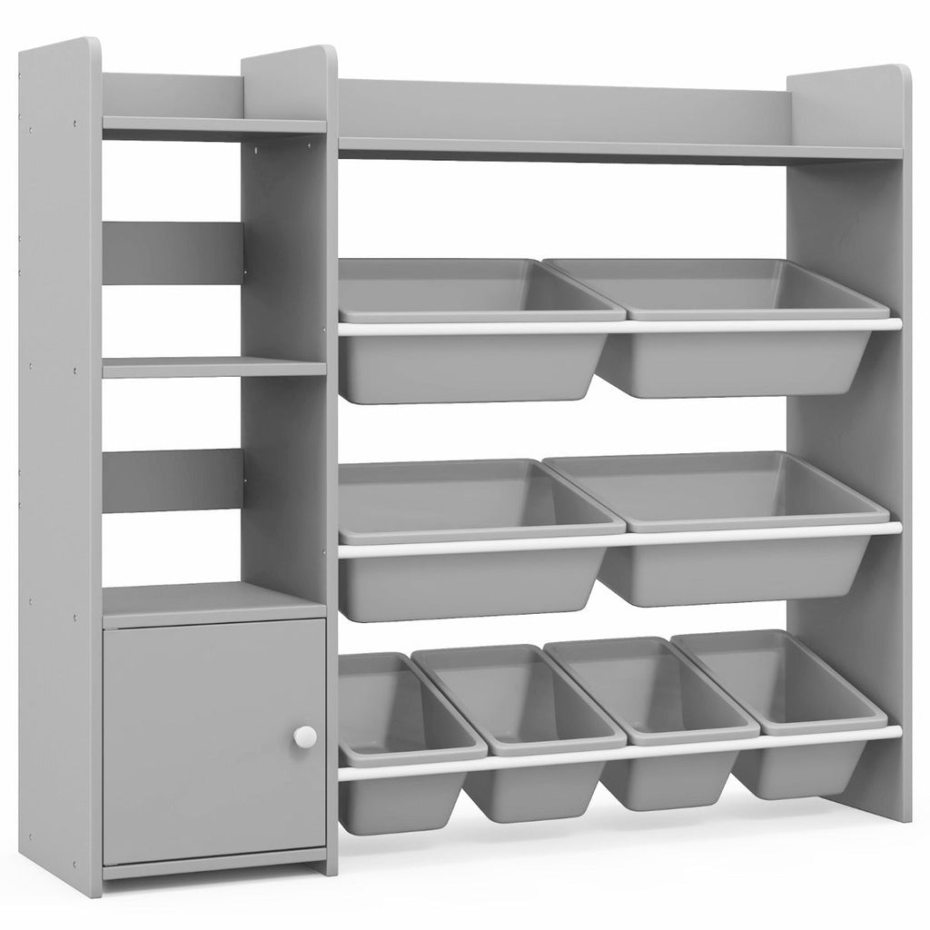 NNECW Kids Bookshelf Toy Storage Organizer with 8 Storage Boxes-1