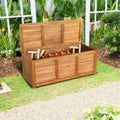 NNECW Wood Storage Box with Large Storage Space for Patio & Backyard-0